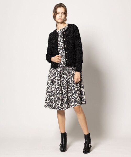 24年 TOCCA トッカ THOUSAND WAVE ニットジャケット M TOCCA（トッカ） ダウンコート ダウンジャケット THOUSAND WAVE ニット