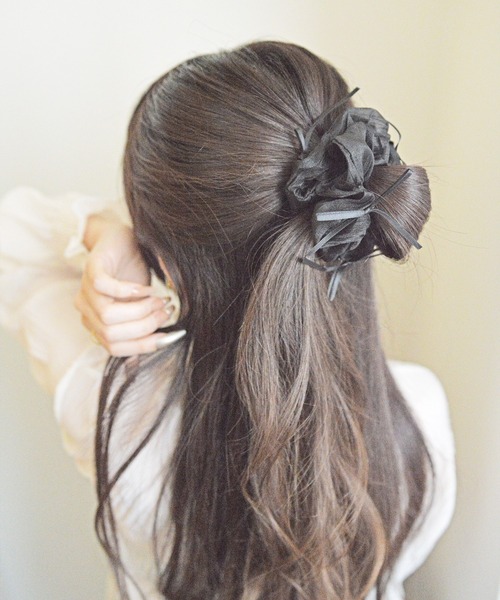 styiro シュシュ ニュアンスカラーくしゅくしゅリボンシュシュ