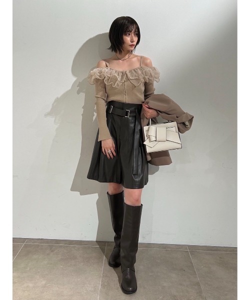 FRAY I.D ラッフルオフショルニット ラッフルオフショルニット【WEB限定カラーあり】(ニット