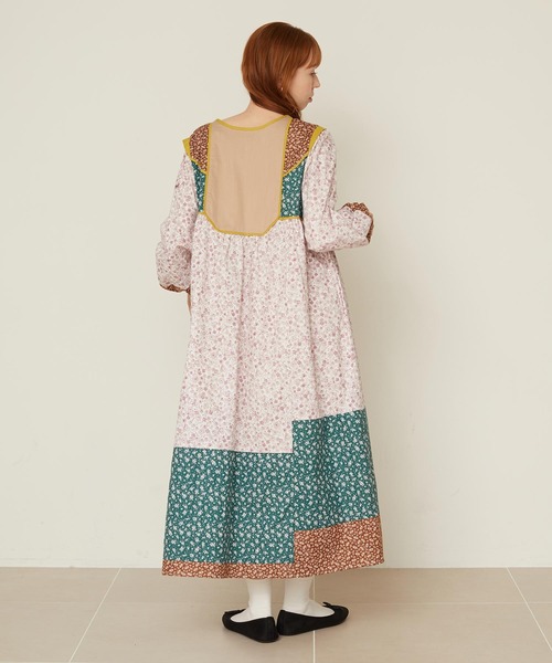 MILKFED.（ミルクフェド） ワンピース FLORAL PATCHWORK DRESS