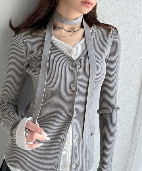 mily bilet カーディガン 「mily bilet」洗練されたレイヤードスタイル