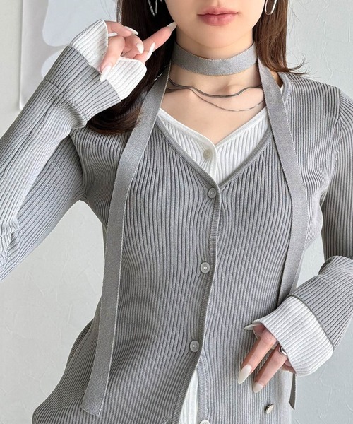 mily bilet カーディガン 「mily bilet」洗練されたレイヤードスタイル