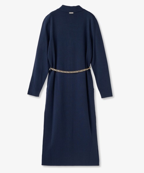 マイケルコース 長袖ロングワンピース ネイビー #XS MICHAEL KORS