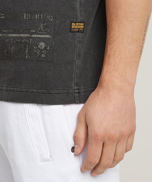 G-STAR RAW tシャツ SHIPPING GRAPHIC OVERDYED T-SHIRT/オーバーダイ