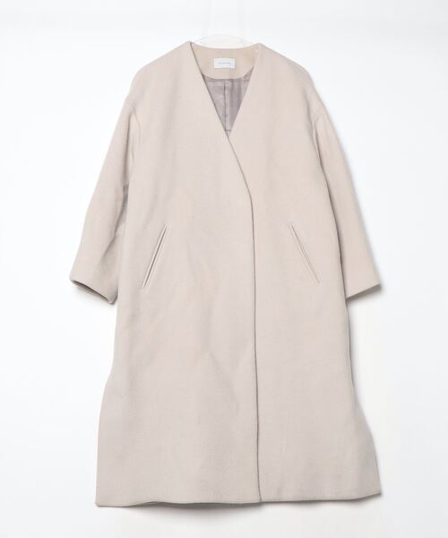 ノーカラーコートベージュ classicalelf（クラシカルエルフ） ノーカラーコート MEDIUM ベージュ