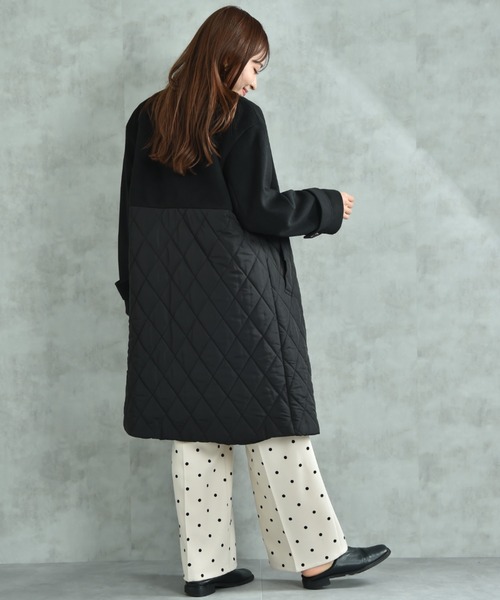 「INTERPLANET」 ノーカラーコート FREE ブラック レディース_画像9