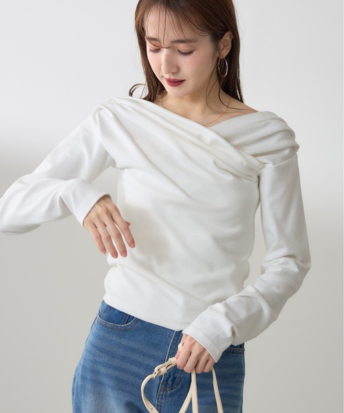 tシャツ 「ZOZO限定」スムース天竺オフショルカットソー レディース