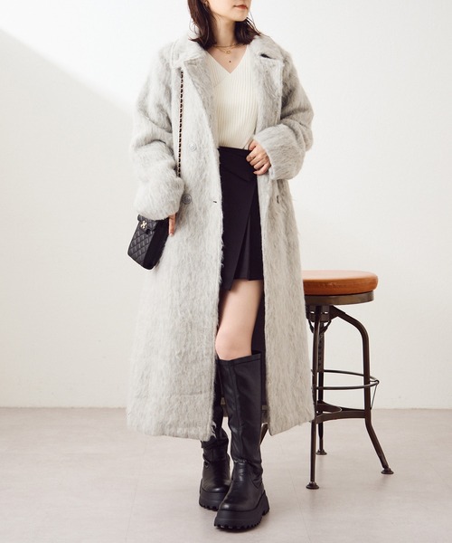 「one after another NICE CLAUP」 ステンカラーコート LARGE オフホワイト レディース_画像3