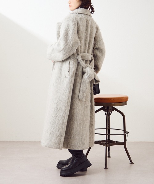 「one after another NICE CLAUP」 ステンカラーコート LARGE オフホワイト レディース_画像4