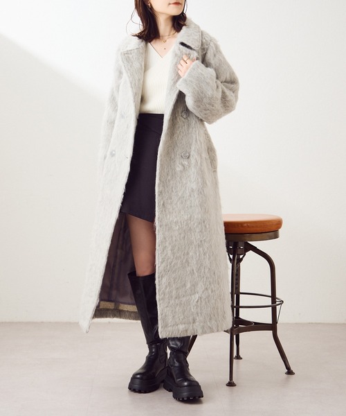 「one after another NICE CLAUP」 ステンカラーコート LARGE オフホワイト レディース_画像5