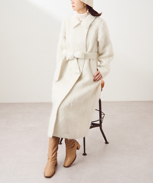 「one after another NICE CLAUP」 ステンカラーコート LARGE オフホワイト レディース_画像7