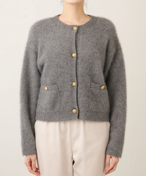 「Whim Gazette」 ニットカーディガン FREE ネイビー レディース_画像9