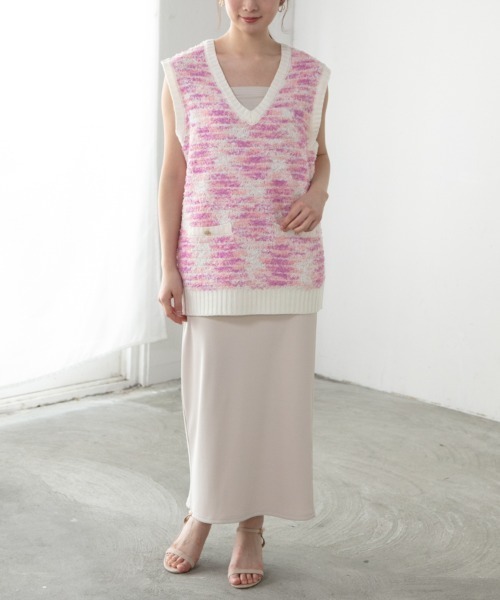 「M.deux」 Vネックニット MEDIUM ブラック レディース_画像8