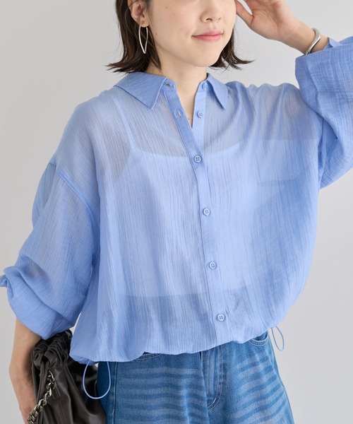 ブラウス シャツ 裾ドロストフレンチシアーシャツ レディース COLLAGE GALLARDAGALANTE ブラウス シャツ 裾ドロストフレンチ