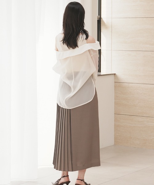 SNIDEL ブラウス シャツ Sustainableシアーシャツニットセット