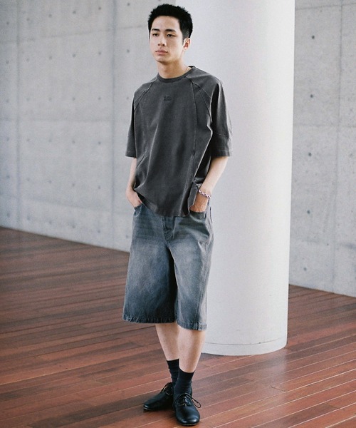 パンツ WYM LIDNM VINTAGE WASHED CURVED DENIM L WYM LIDNM（ウィム バイ リドム）の「VINTAGE WASHED CURVED