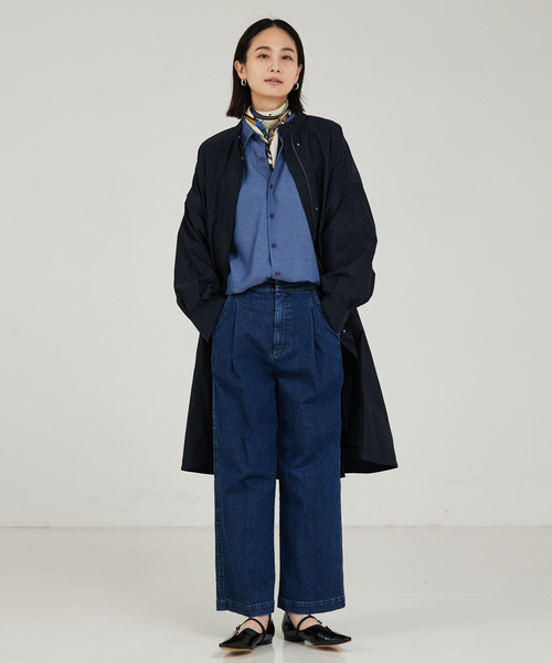 【新品未使用】qualite カリテ★エアーツイルコート★ダークネイビー★36 美品)qualiteカリテ エアーツイルコート ネイビー36サイズ フォーマル