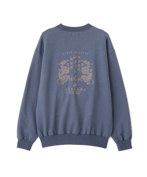 Schott オリーブ ボタン付きスウェット Schott｜SALT AND PEPPER HALF ZIP SWEAT/ソルト アンド ペッパー