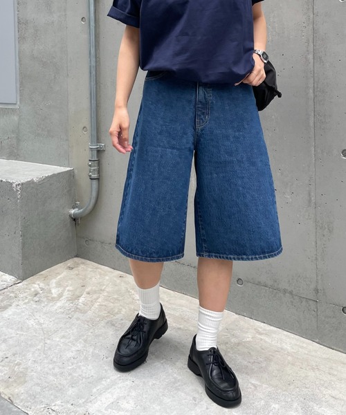 【クロードモンタナ】ハーフパンツ デニム セットアップ  レディース (9)古着 カーゴデニム刺繍ハーフパンツ[品番：GORW0010057]｜GORGE