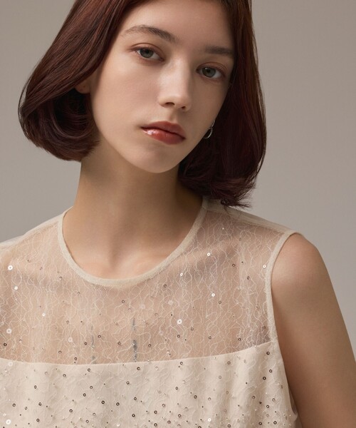 GRACE CONTINENTAL（グレースコンチネンタル） tシャツ ビーズ刺繍