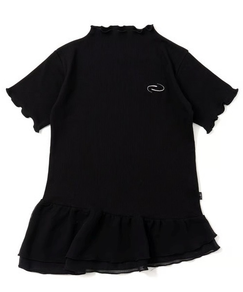 tシャツ スピンロゴフリルトップス レディース