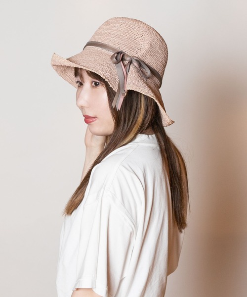 「CA4LA」 ストローハット ONESIZE ピンク レディース_画像2