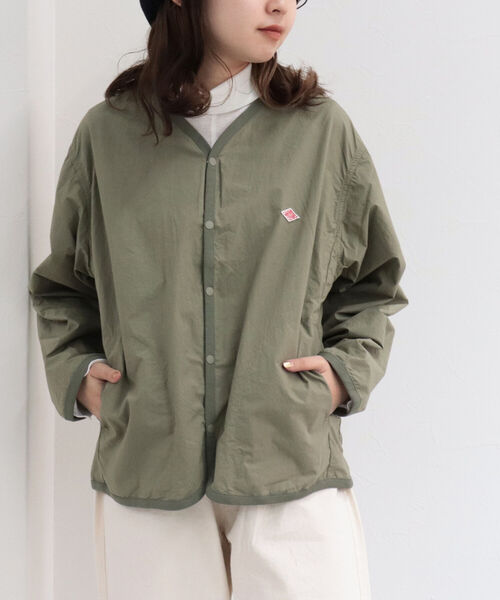 「DANTON」 長袖ブラウス 38 オリーブ レディース