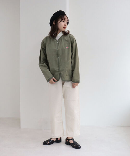 「DANTON」 長袖ブラウス 38 オリーブ レディース Danton 「DANTON」 長袖ブラウス 38 オリーブ レディース