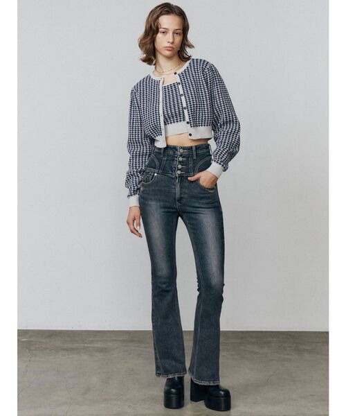 S. EMODA ハイウエストデニムパギンス １ EMODA（エモダ） ジーンズ デニム デニムパンツ サイドオープンハイ