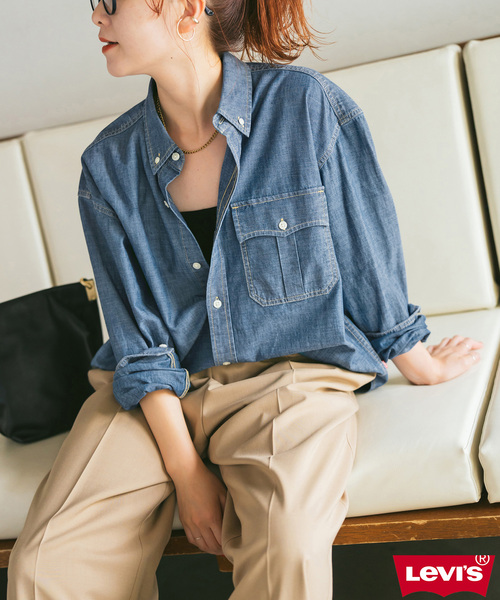 ブラウス シャツ Levi’s/リーバイス 別注SMU LS ZANDT CROPPED SHIRT レディース