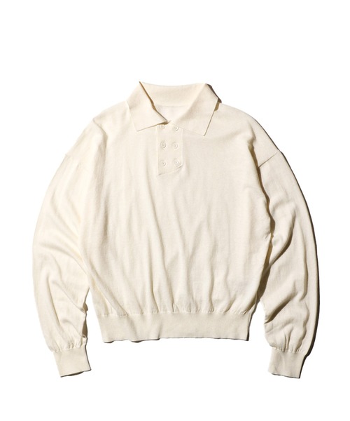 「PHINGERIN」 長(zhǎng)袖ポロシャツ LARGE ホワイト メンズ