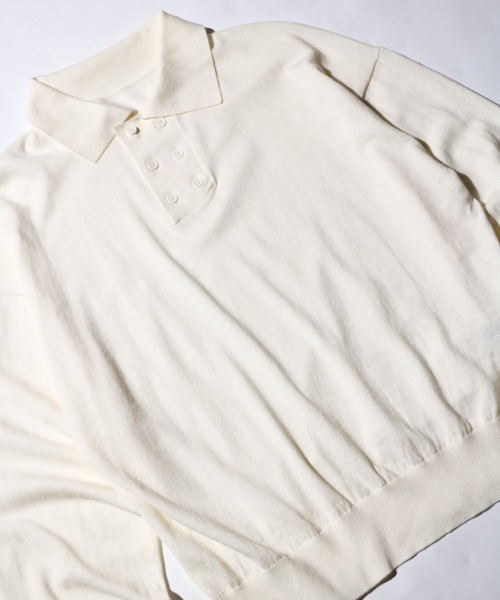 「PHINGERIN」 長(zhǎng)袖ポロシャツ LARGE ホワイト メンズ