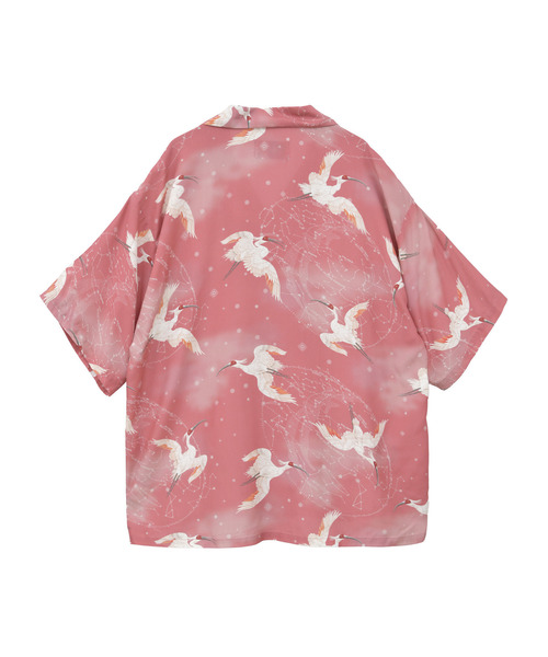 ブラウス シャツ 「NIPOALOHA」”朱鷺-TOKI” SHORT SLEEVE SHIRT レディース メンズ NIPOALOHA ブラウス シャツ 「NIPOALOHA」”朱鷺-TOKI” SHORT