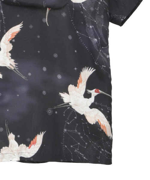 ブラウス シャツ 「NIPOALOHA」”朱鷺-TOKI” SHORT SLEEVE SHIRT レディース メンズ NIPOALOHA ブラウス シャツ 「NIPOALOHA」”朱鷺-TOKI” SHORT