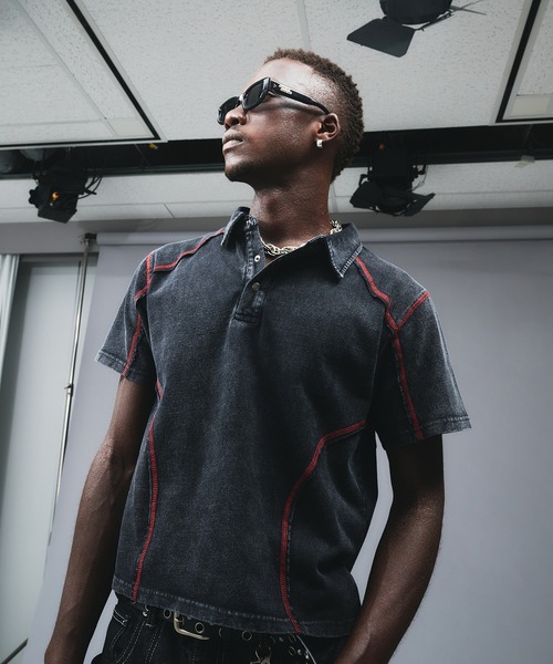 ANDER HUNK ポロシャツ Metal Button Stitch Design Polo / メタル