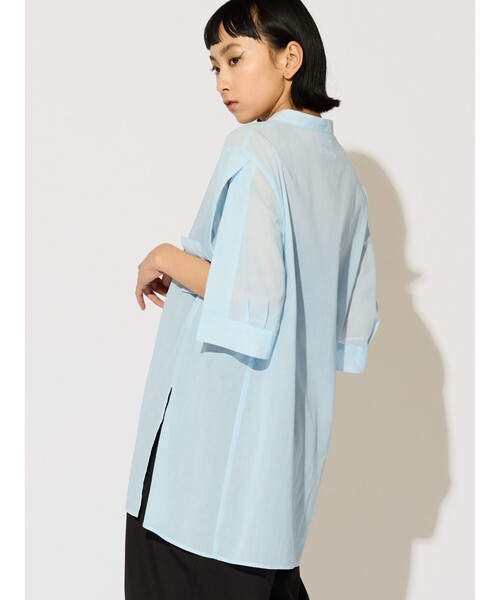 「MIDIUMISOLID」 半袖ブラウス FREE ライトブルー レディース_画像6