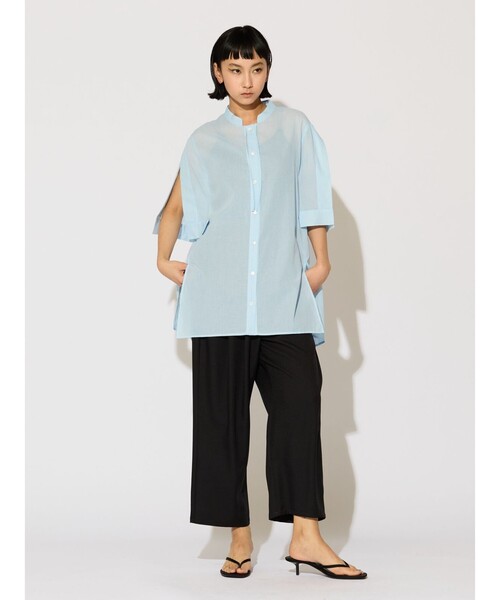 「MIDIUMISOLID」 半袖ブラウス FREE ライトブルー レディース_画像8