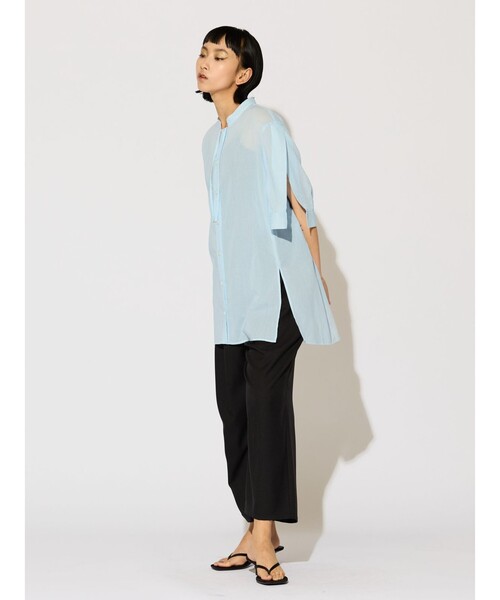 「MIDIUMISOLID」 半袖ブラウス FREE ライトブルー レディース_画像9