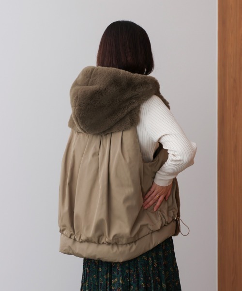 Bou Jeloud（ブージュルード） ベスト ジレ 異素材MIXダウンファー