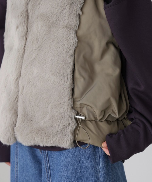 Bou Jeloud（ブージュルード） ベスト ジレ 異素材MIXダウンファー