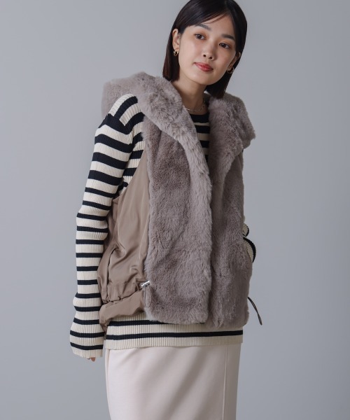 FENNEL異素材ミックス切替ドッキングダウンベスト【新品】 月末セール！FENNEL異素材ミックス切替ドッキングダウンベスト