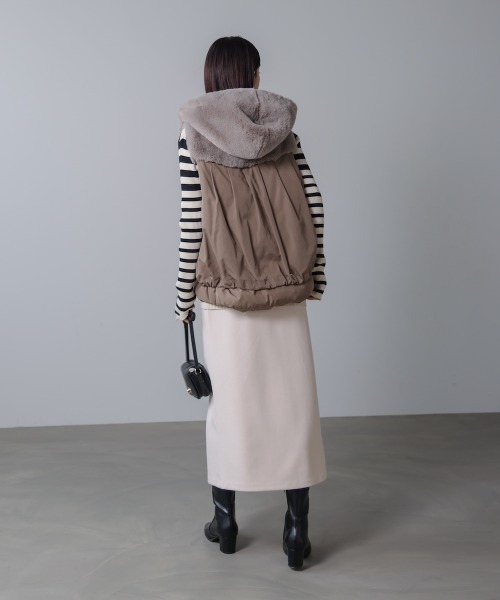 Bou Jeloud（ブージュルード） ベスト ジレ 異素材MIXダウンファー