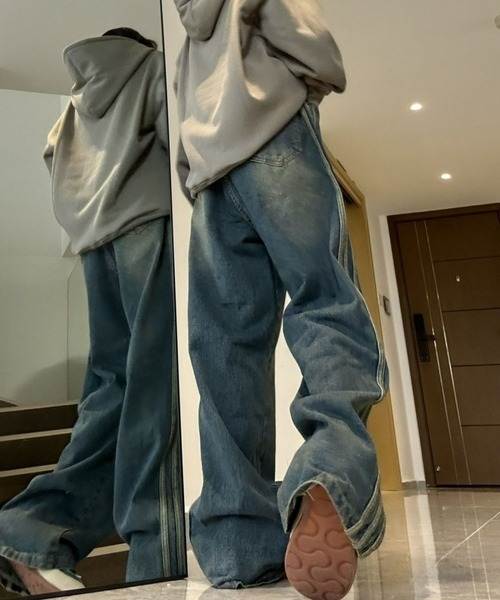 [CANVAS+] обработка Denim брюки L голубой женский 