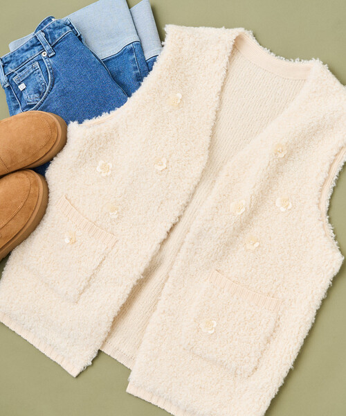 FREAK'S STORE（フリークスストア） ベスト ジレ フラワービジュー