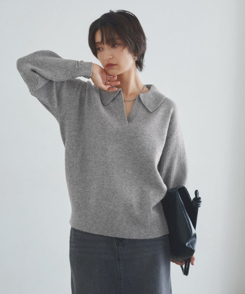 RASW(ラス) ニット セーター ウールミックススキッパーポロニット RASW(ラス) ニット セーター ウールミックススキッパーポロニット