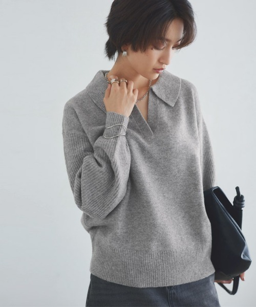 24年モデル 未使用✨ポロラルフローレン スキッパー ニット レディース ウール RASW（ラス） ニット セーター ウールミックススキッパーポロニット