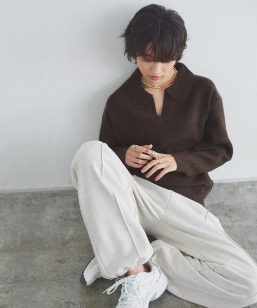 RASW（ラス） ニット セーター ウールミックススキッパーポロニット
