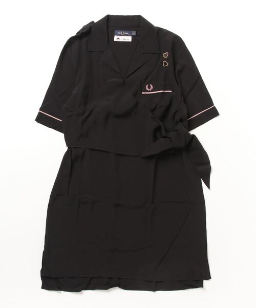 FRED PERRY（フレッドペリー） 半袖ワンピース 10 ブラック レディース