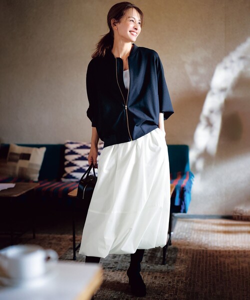 「UNFILO」 ジップアップブルゾン MEDIUM ブラック レディース_画像4