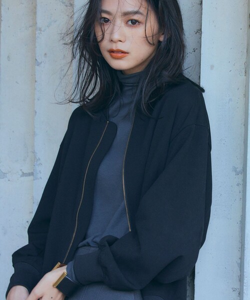 「UNFILO」 ジップアップブルゾン MEDIUM ブラック レディース_画像5